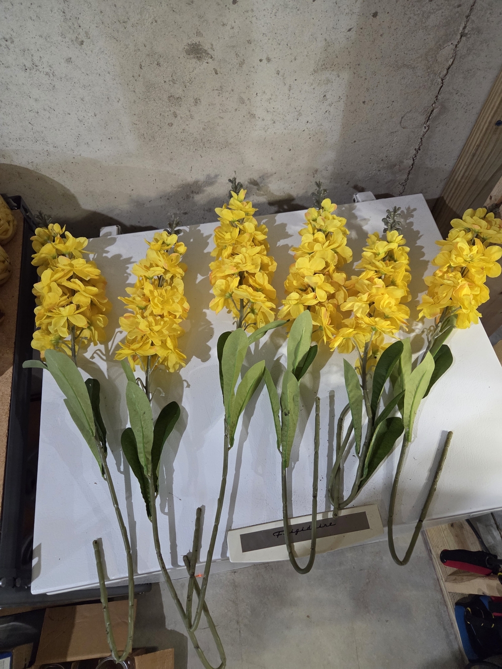 Yellow Faux Delphinium Stem - Set of 6